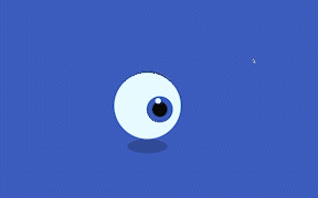 The eye animation in Processing, following the mouse