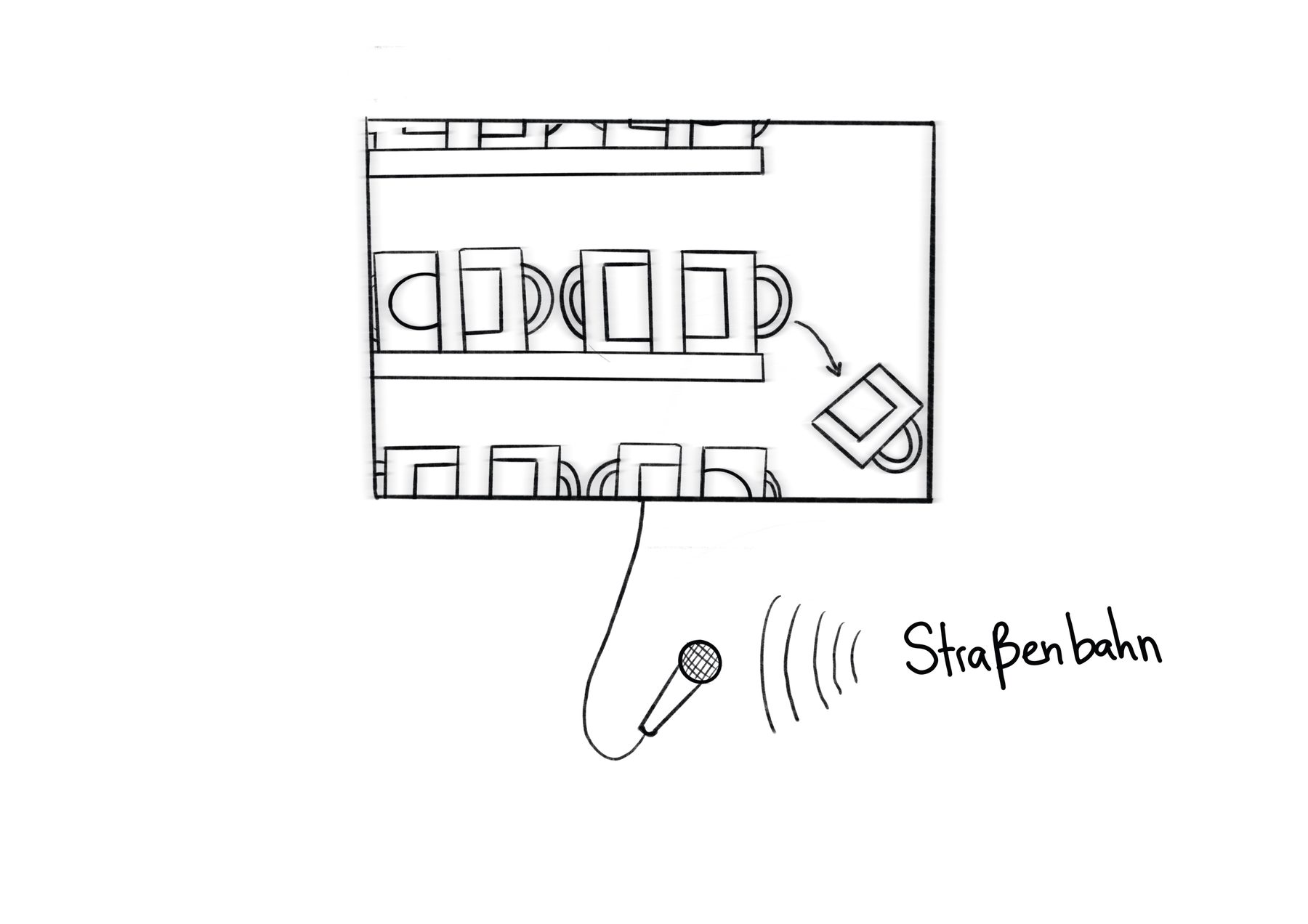 Concept sketch 1, the shop window as the display surface