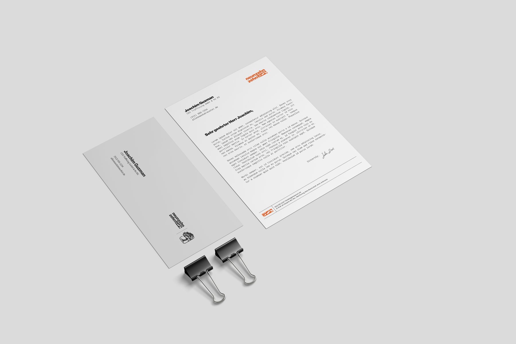 Letterhead and correspondence set